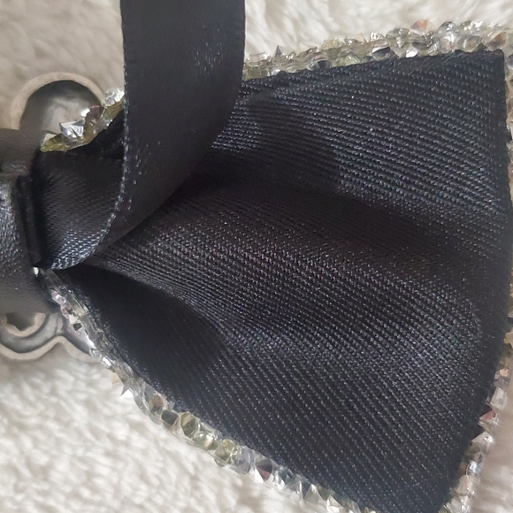 Steampunk octopus mens rhinestones bling bowtie wedding Halloween black silver - Picture 5 of 13